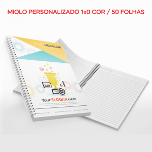20 UNI CADERNETA/WIRE O/MIOLO PERSONALIZADO/ABERTURA HORIZONTAL/COUCHE 250G/50 FOLHAS/105X150MM Capa Couchê 150g / Miolo Ap 90g Tam. da arte: 105x150 - Tam. final: 102x147 1x0  Corte Reto 