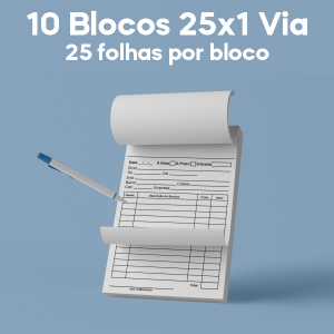 01 -  QTDE: 10UNID. / BLOCOS E TALOES/25 FOLHAS/AP 56G/25X1/150X105MM