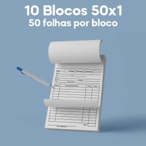 01 -  QTDE: 10UNID. / BLOCOS E TALOES/50 FOLHAS/AP 56G/50X1/150X105MM