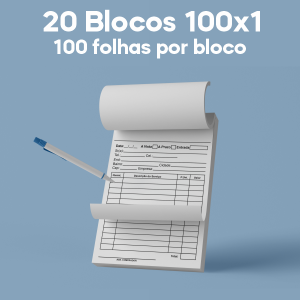 02 -  QTDE: 20 UNID. / BLOCOS E TALOES/100 FOLHAS/AP 56G/100X1/150X210MM