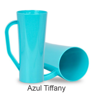 01 - Qtde: 25 Unid. COPO LONG DRINK COM ALÇA / LEITOSO / IMPRESSAO 4 COR / AZUL TIFFANY  Tam. da arte: 60x120 - Tam. final: 60x120 4x0 Sem verniz  BRINDE