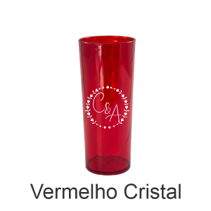 01 - Qtde: 25 Unid. COPO LONG DRINK / IMPRESSAO 4 COR / TRANSPARENTE / VERMELHO  Tam. da arte: 60x120 - Tam. final: 60x120 4x0 Sem verniz  BRINDE