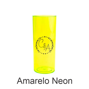 01 - Qtde: 25 Unid. COPO LONG DRINK / NEON /IMPRESSAO 4 COR / AMARELO  Tam. da arte: 60x120 - Tam. final: 60x120 4x0 Sem verniz  BRINDE