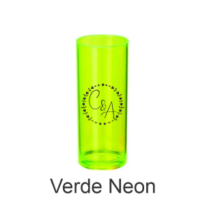 01 - Qtde: 25 Unid. COPO LONG DRINK / NEON /IMPRESSAO 4 COR / VERDE  Tam. da arte: 60x120 - Tam. final: 60x120 4x0 Sem verniz  BRINDE