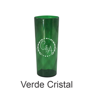 01 - Qtde: 25 Unid. COPO LONG DRINK / TRANSPARENTE /IMPRESSAO 4 COR / VERDE  Tam. da arte: 60x120 - Tam. final: 60x120 4x0 Sem verniz  BRINDE