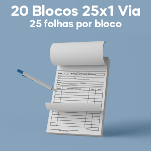 02 -  QTDE: 20UNID. / BLOCOS E TALOES/25 FOLHAS/AP 56G/25X1/150X105MM