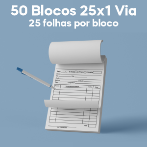 03 -  QTDE: 50UNID. / BLOCOS E TALOES/25 FOLHAS/AP 56G/25X1/150X105MM