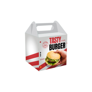 QTDE: 500UNID. / DELIVERY / EMBALAGENS PARA DELIVERY / PERSONALIZADAS / TRIPLEX 250G / HAMBURGUER/MÉDIA Triplex 250g Tam. da arte: 480x330 - Tam. final: 240x165 4x0 Batente, Faca hamburguer grande, Laminação interna brilho Corte Reto Qtde: 500Unid.