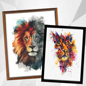 Quadros Diversos   4x0  Moldura + Vidro + Arte 